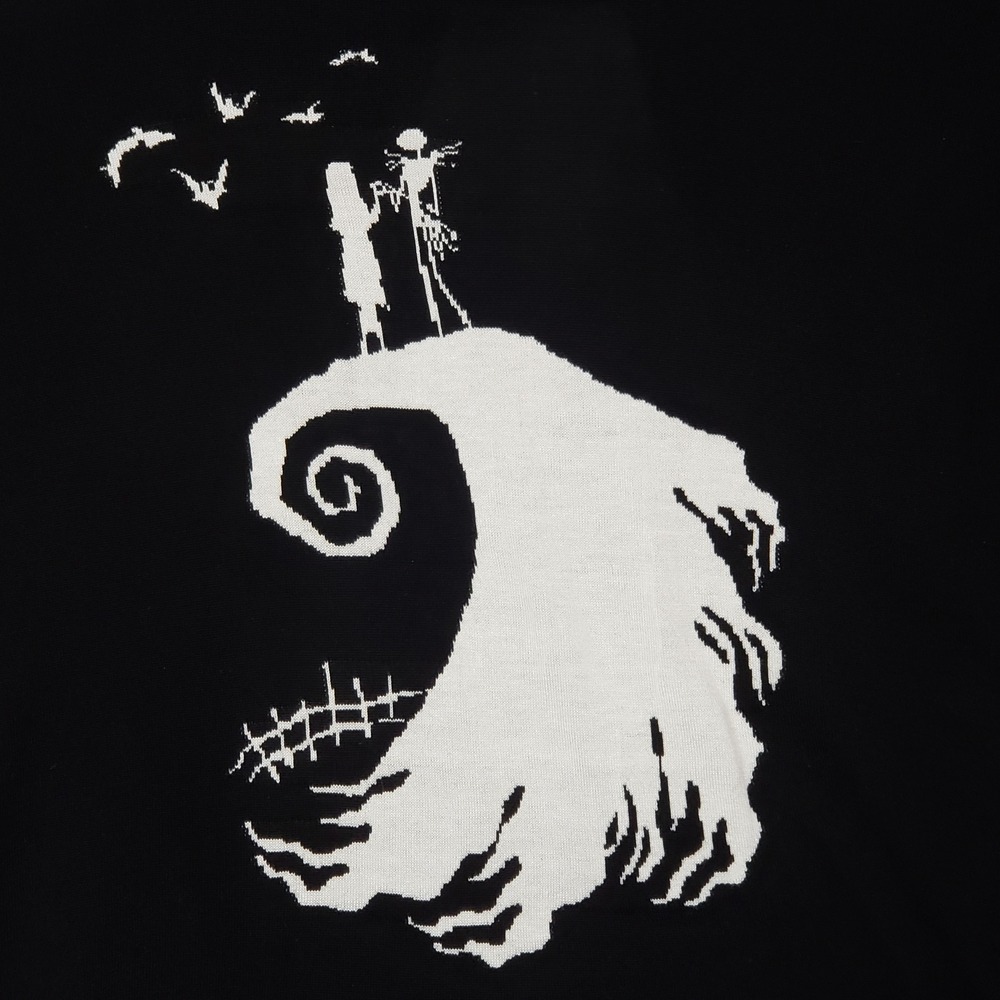 Disney Nightmare Before Christmas Cardigan Sweater Black Longline Jack & Sally